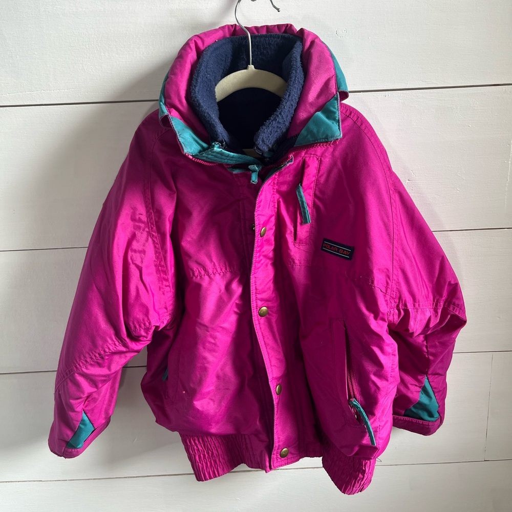 Vintage Polar Bay Kids   Magenta Winter Jacket with Removable Fleece